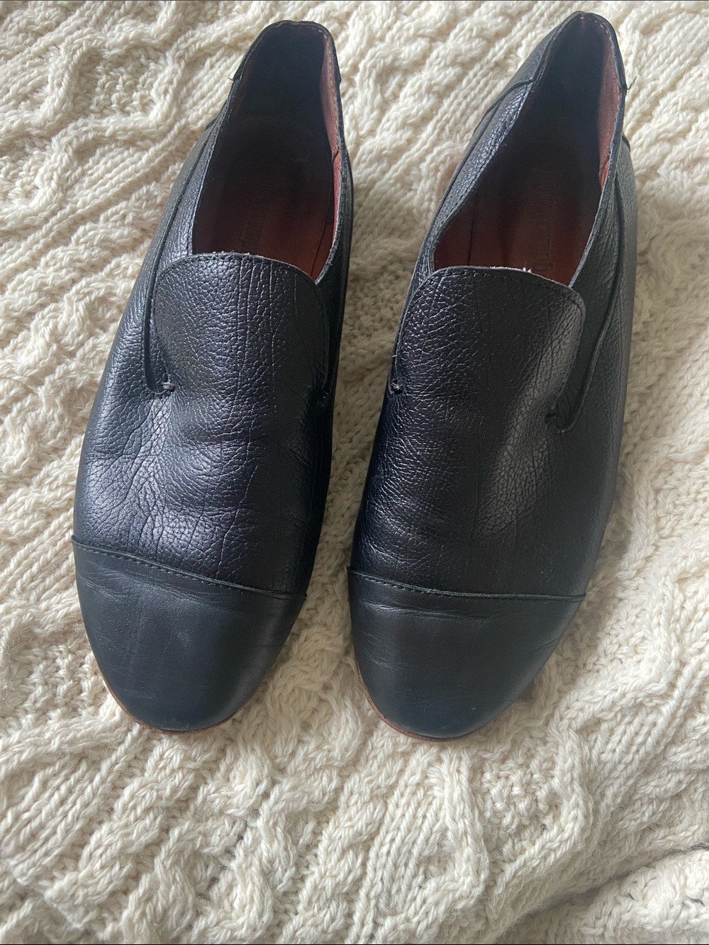 Jeffrey Campbell Black Leather Slip-On Dress Shoes 7
